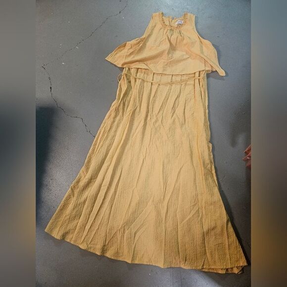 Calvin Klein Sleeveless Maxi Yellow Dress Size 10 - Picture 1 of 4